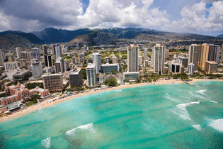 Aerial of Waikiki, Oahu